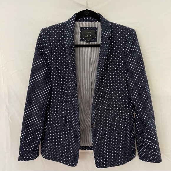 JCrew Polka Dot Regeant Navy Blazer - Picture 2 of 12